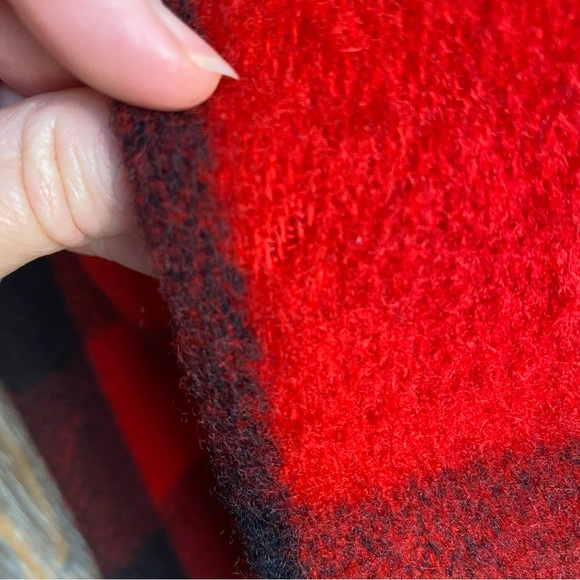 RARE Vtg L.L. Bean Wool Flannel Buffalo Plaid Jacket Mens XL Red Black - Picture 10 of 11